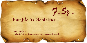 Forján Szabina névjegykártya