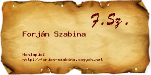 Forján Szabina névjegykártya