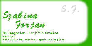 szabina forjan business card